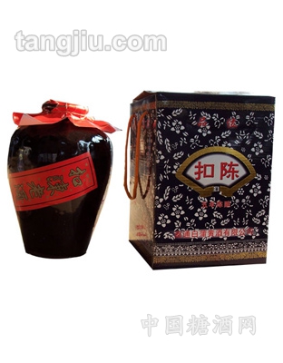 藍(lán)印花布盒裝扣陳黃酒2500ml