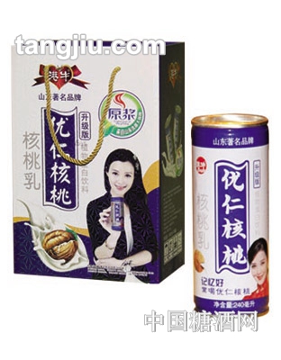 港牛優(yōu)仁核桃罐裝飲料