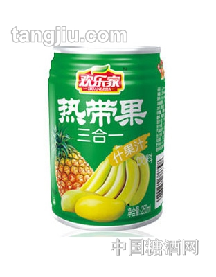 歡樂家熱帶果三合一飲料250ml