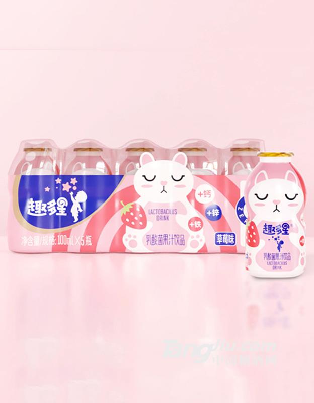 趣多星乳酸菌果汁飲料草莓味100mlx5瓶