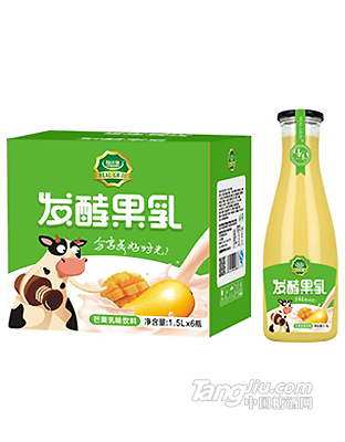 粒汁健發(fā)酵果乳芒果乳味飲料1.5LX6瓶