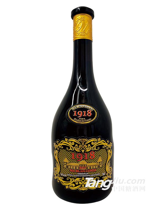 法國(guó)原進(jìn)口紅酒白馬康帝1918干紅葡萄酒-750ml