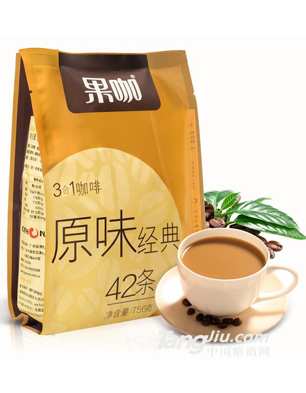 泰國(guó)食品沖調(diào)飲料果咖三合一速溶咖啡粉原味18g