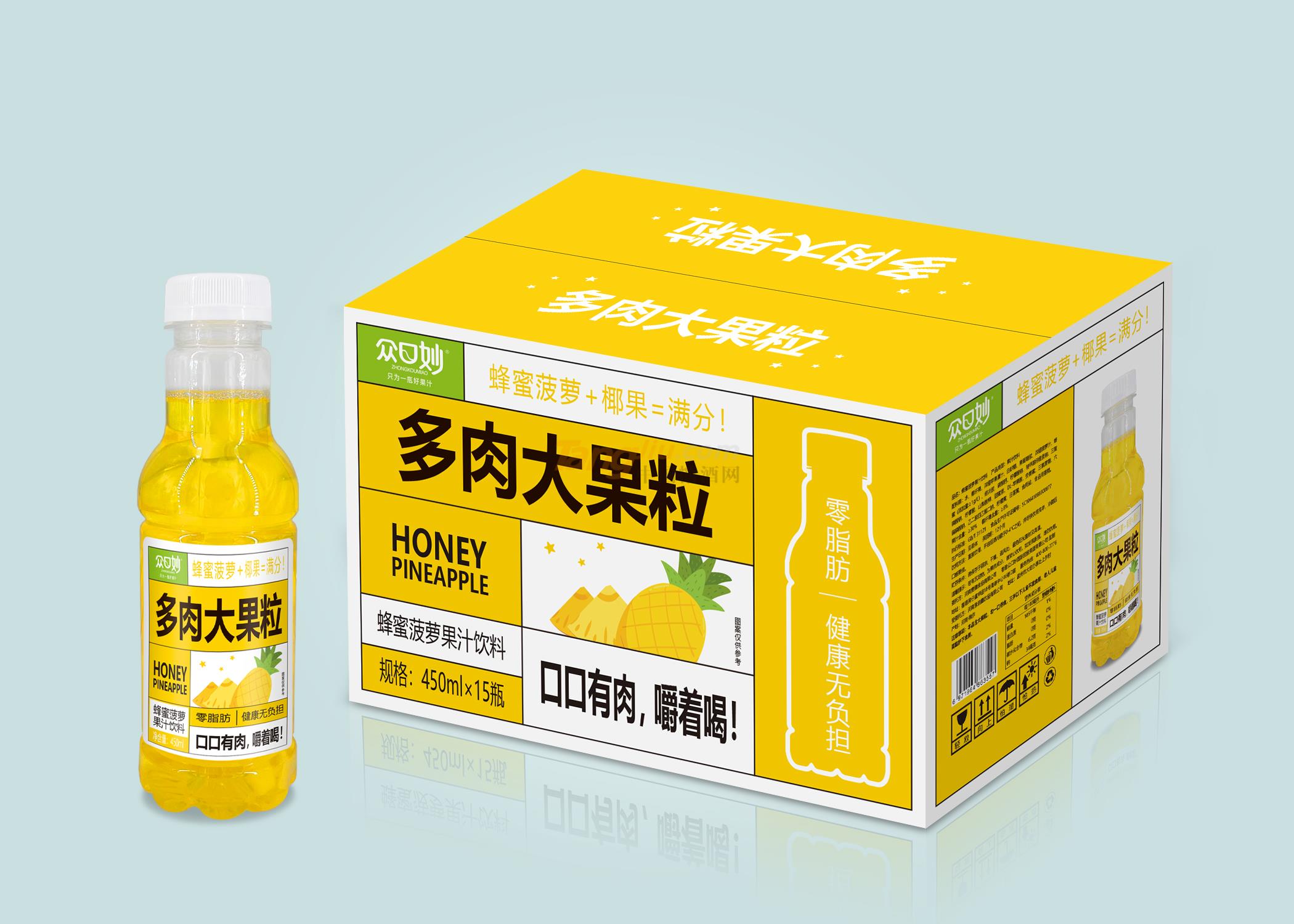 眾口妙蜂蜜菠蘿果汁飲料450ml.jpg