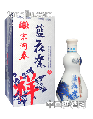 宗河春藍(lán)花瓷酒